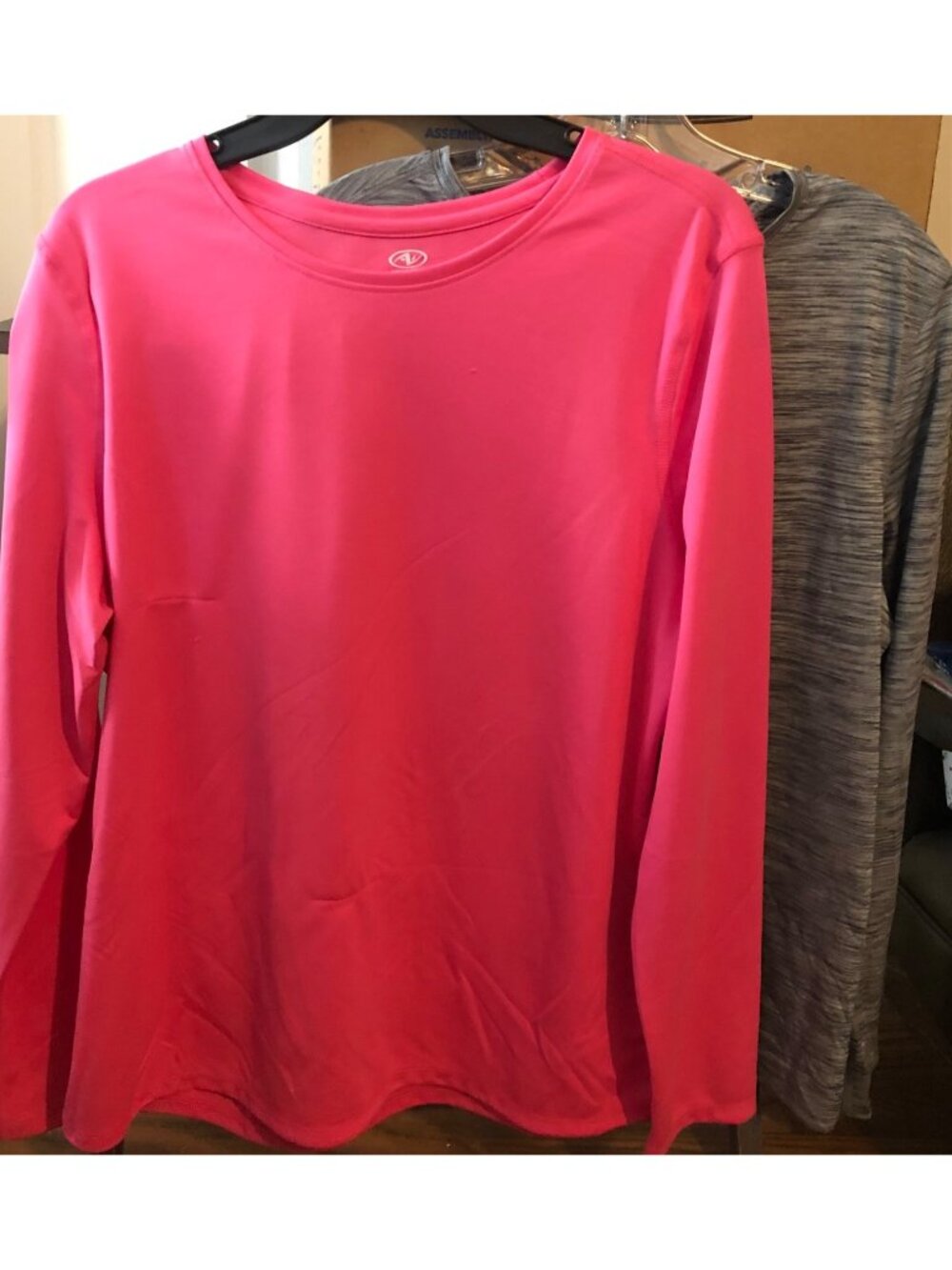 Pink Gray Lightweight Long Sleeve Work Out Athletic Layering Tops Bundle Sz L